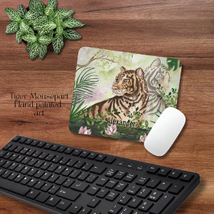 Jungle Tiger and Water Lilies Personalised  Mouse Pad