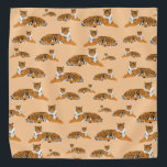 Jungle Tiger Animal Pattern  Bandana<br><div class="desc">A cute tiger pattern with a light orange colour background. An adorable design for anyone who loves jungle animals,  cats,  safari themes,  nature and wild animal patterns. Perfect gift for kids and adults. Ideal baby shower decor,  present for a birthday,  for Christmas or any other special occasion.</div>