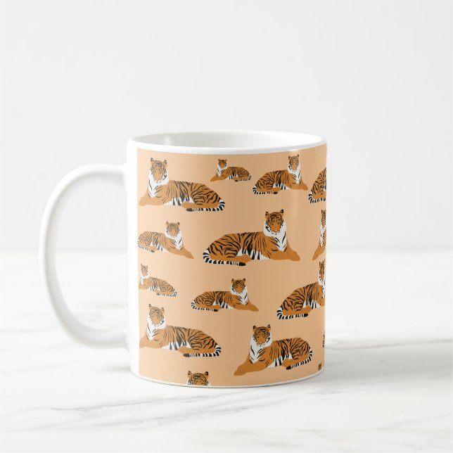 Jungle Tiger Animal Pattern  Coffee Mug (Left)