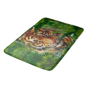 Jungle Tiger Bath Mat Colourful Tiger Art