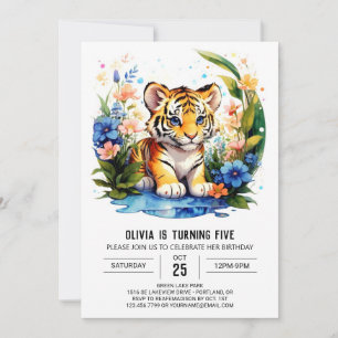 Jungle Tiger Birthday Boy Birthday Invitation
