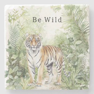 Jungle Tiger Birthday Stone Coaster