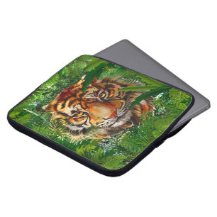 Jungle Tiger Colourful Drawing Tiger Laptop Case