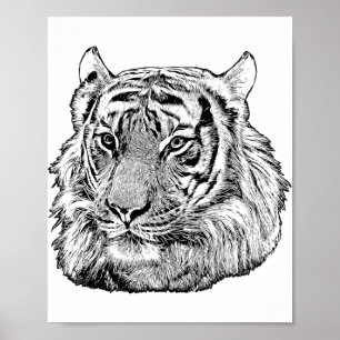 Jungle Tiger Face safari animal original art  Poster
