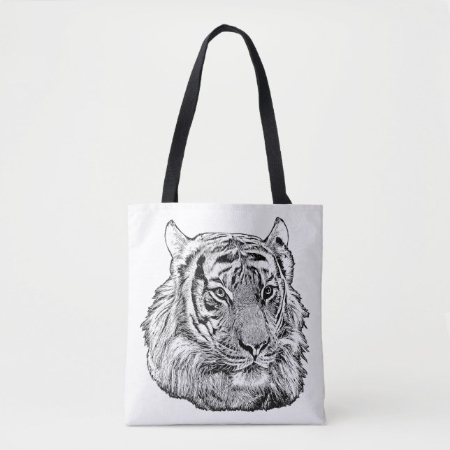 Jungle Tiger Face safari animal original nature Tote Bag (Front)