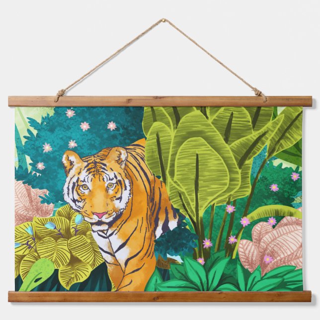 Jungle Tiger Hanging Tapestry (Front)