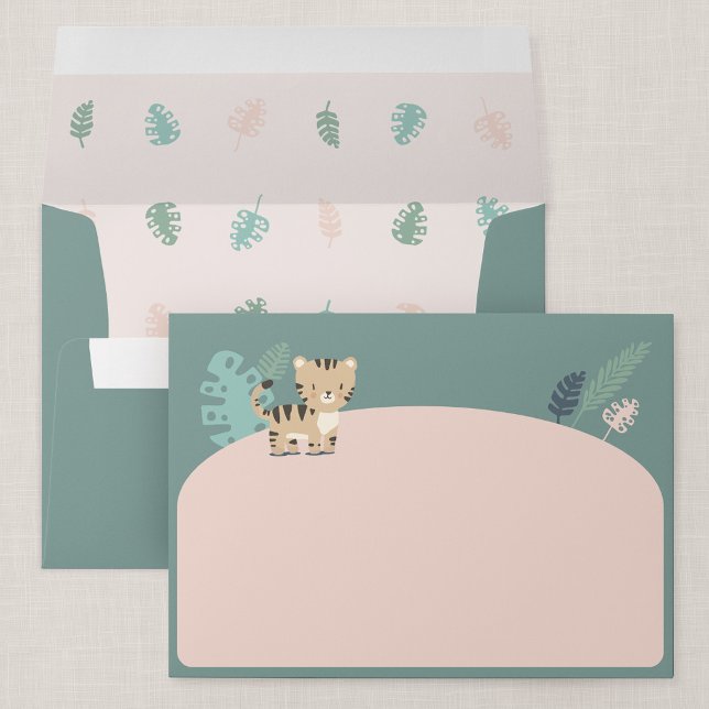 Jungle Tiger Kid's Birthday Invitation Envelope (Tiny Tiger - A7 Invitation Envelope)