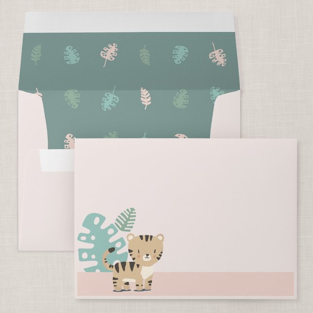 Jungle Tiger Kid's Birthday Invitation Envelope (Tiny Tiger - A7 Invitation Envelope)