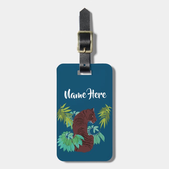 Jungle Tiger Luggage Tag (Front Vertical)