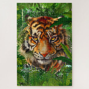 Jungle Tiger Puzzle Colourful Tiger Puzzle