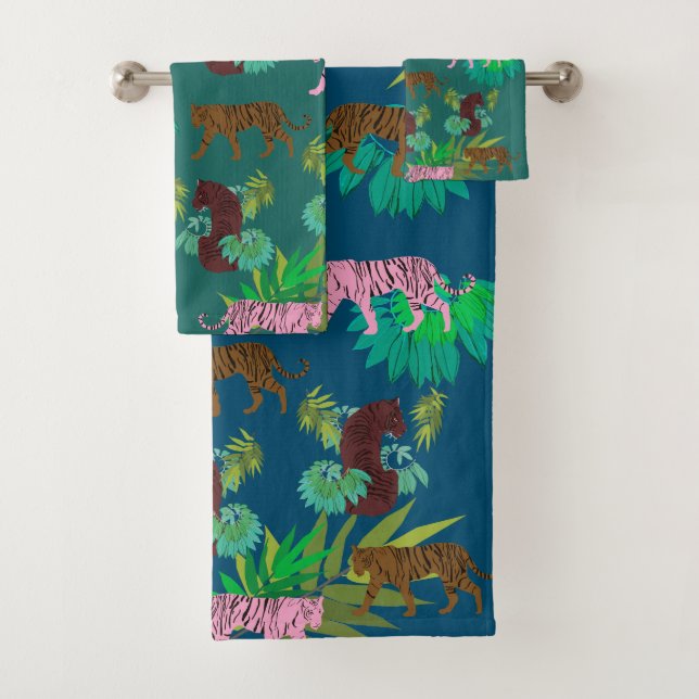 Jungle tigers bath towel set (Insitu)