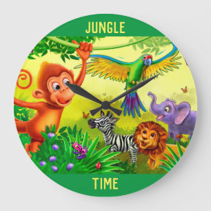 Jungle Time animals children's clock