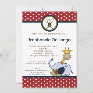 Jungle Time Zoo Animals Lio Baby Shower Invitation