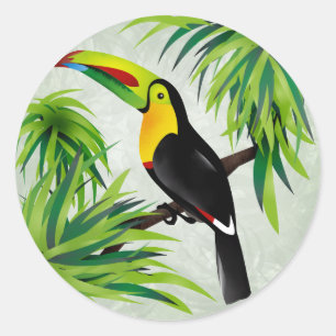 Jungle Toucan Classic Round Sticker
