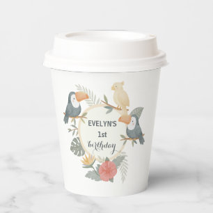 Jungle Toucan Wild One Birthday Boho Baby Shower Paper Cups