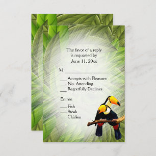 Jungle Toucans RSVP with Entree Selection Invitation