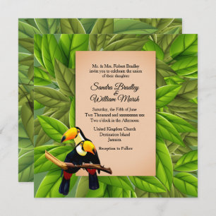 Jungle Toucans Wedding Invitation