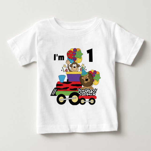 Jungle Train 1st Birthday T-shirts and Gifts (Front)