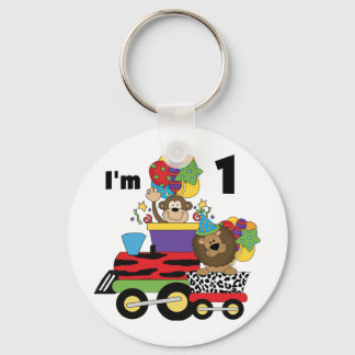 Jungle Train 1st Birthday T-shirts and Gifts Key Ring