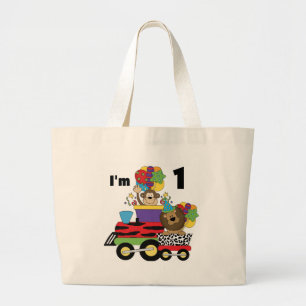 Jungle Train 1st Birthday T-shirts and Gifts Large Tote Bag