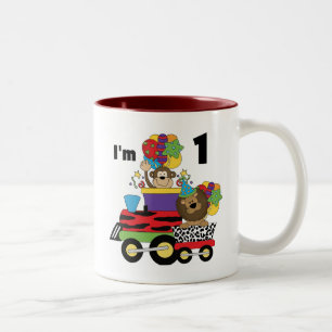 Jungle Train 1st Birthday T-shirts and Gifts Two-Tone Coffee Mug