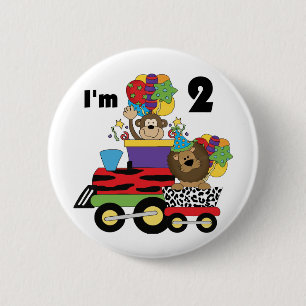 Jungle Train 2nd Birthday T-shirts and Gifts 6 Cm Round Badge