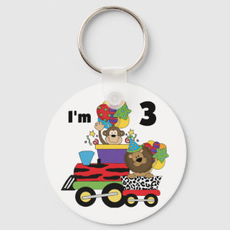 Jungle Train 3rd Birthday Tshirts and Gifts Key Ring