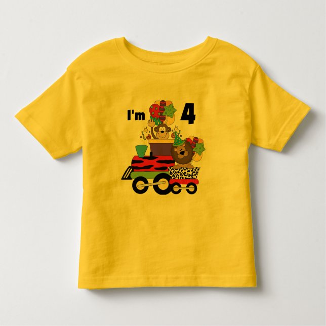 Jungle Train 4th Birthday  Tshirts and Gifts (Front)