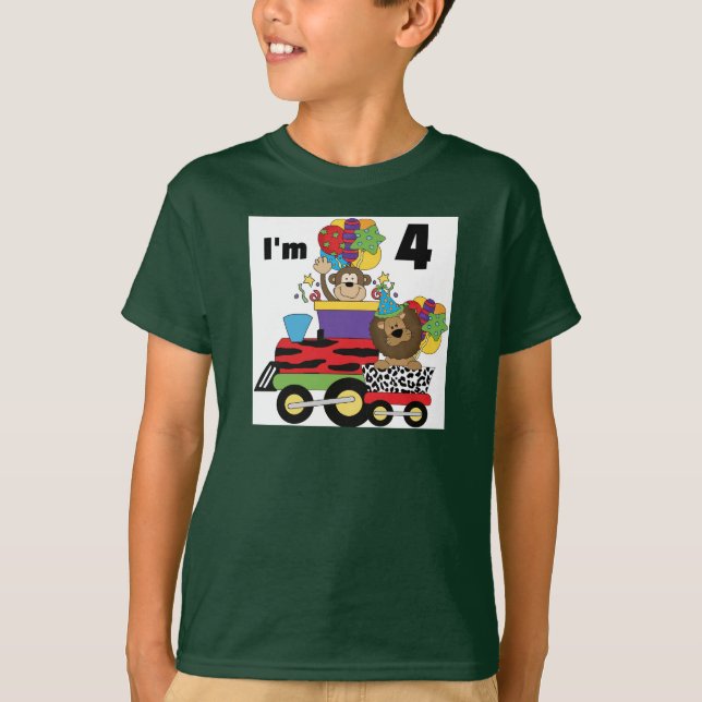 Jungle Train 4th Birthday  Tshirts and Gifts (Front)