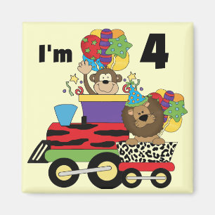 Jungle Train 4th Birthday Tshirts and Gifts Magnet