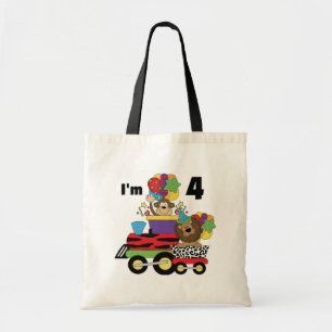 Jungle Train 4th Birthday  Tshirts and Gifts Tote Bag