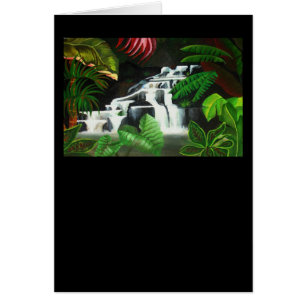 Jungle Waterfall Wilderness Acrylic Painting