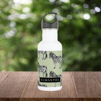 Jungle Zebra Wild Pattern & Personalised Name