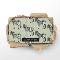 Jungle Zebra Wild Pattern & Personalised Name