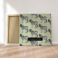 Jungle Zebra Wild Pattern & Personalised Name