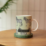 Jungle Zebra Wild Pattern & Personalised Name Coffee Mug<br><div class="desc">Jungle Zebra Wild Pattern & Personalised Name</div>