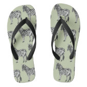 Jungle Zebra Wild Pattern & Personalised Name Jandals (Footbed)