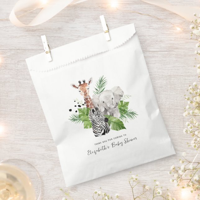 Jungle Zoo Animals | Baby Shower Favour Bags (Clipped)