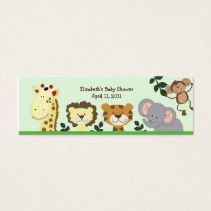 Jungle Zoo Party Shower / Birthday Favour Tag