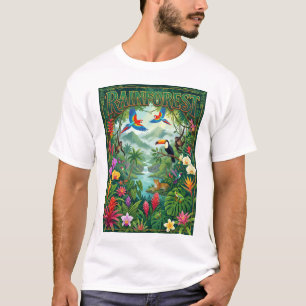 junglee rainforest colourful poster background T-Shirt