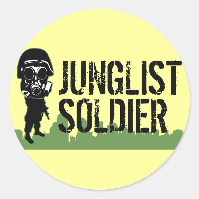 Junglist Soldier Classic Round Sticker (Front)