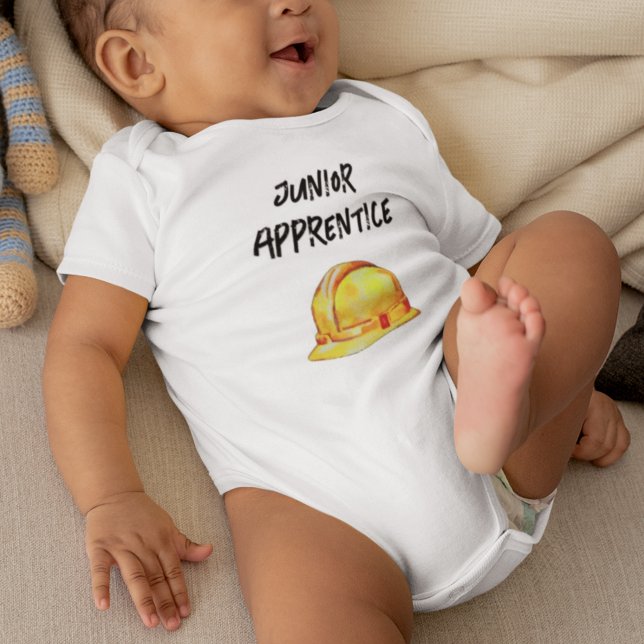 Junior Apprentice Hard Hat Construction Baby Bodysuit (Creator Uploaded)