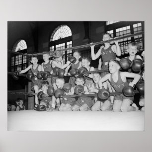 Junior Boxing, 1939. Vintage Photo Poster