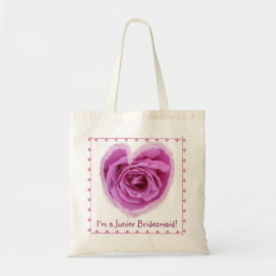 Junior Bridesmaid Bag - PINK Rose Heart with Lace