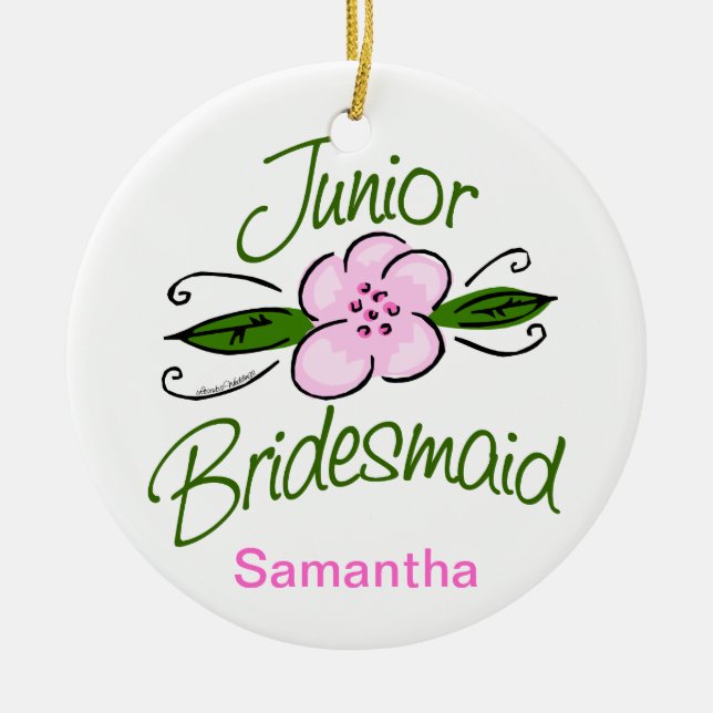 Junior Bridesmaid Ceramic Tree Decoration (Front)