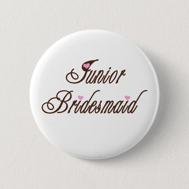 Junior Bridesmaid Classy Browns 6 Cm Round Badge (Front)