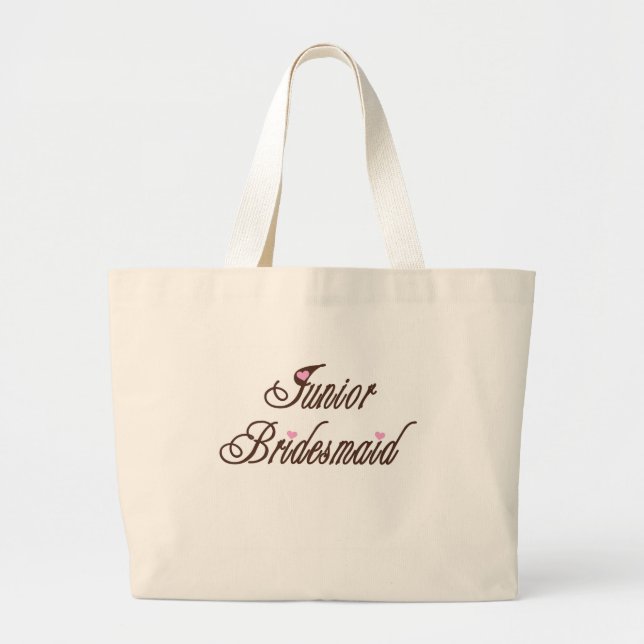 Junior Bridesmaid Classy Browns Large Tote Bag (Front)