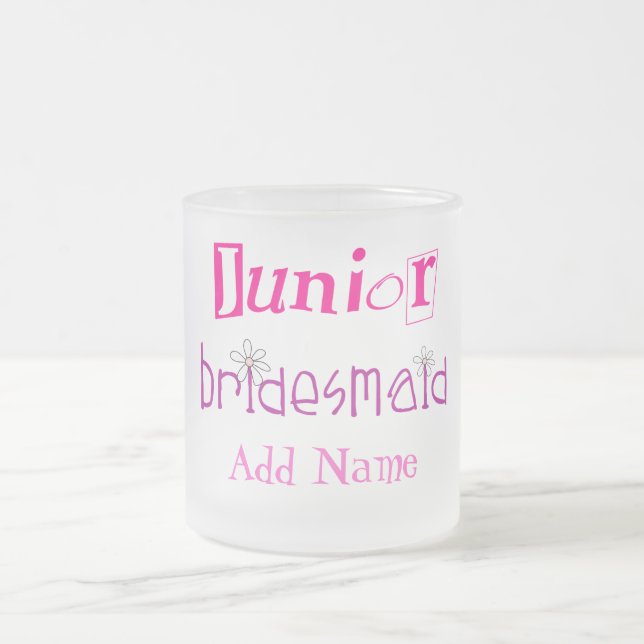 Junior Bridesmaid Frosted Glass Coffee Mug (Center)