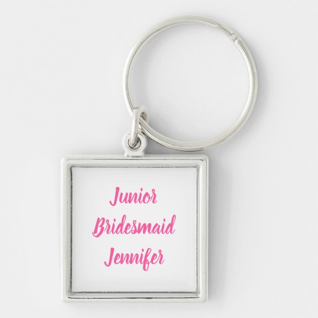 Junior Bridesmaid Gift Custom Name Gifts Wedding K Key Ring (Front)