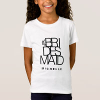 Junior Bridesmaid in black typography, wedding